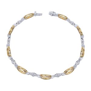 Gabriel Fashion 14 Karat Two-Tone Contemporary Tennis Bracelet TB2527M45JJ