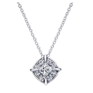 Gabriel Fashion 14 Karat Clustered Diamonds Chain Necklace NK4901W44JJ