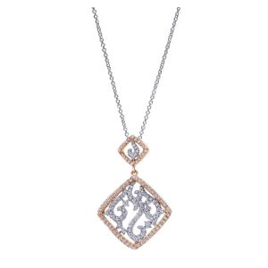 Gabriel Fashion 14 Karat Two-Tone Lace Necklace NK4190T44JJ