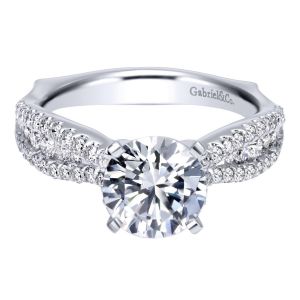 Gabriel 14 Karat Contemporary Engagement Ring ER11829R6W44JJ