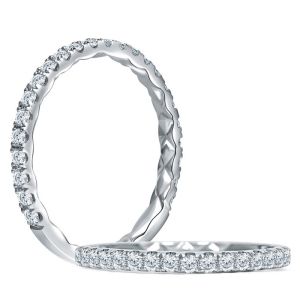 A.JAFFE Quilted Collection Platinum Diamond Wedding Ring MR1865Q / 34