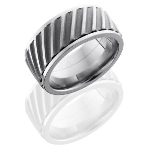 Lashbrook 10Fhelicalspinner Sand-Polish Titanium Wedding Ring or Band