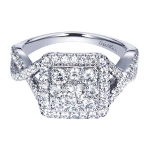 Gabriel Fashion 14 Karat Clustered Diamonds Ladies' Ring LR6669W44JJ