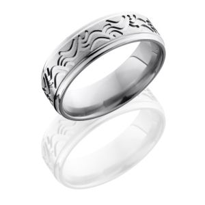 Lashbrook 7FGEWAVE Satin-Polish Titanium Wedding Ring or Band