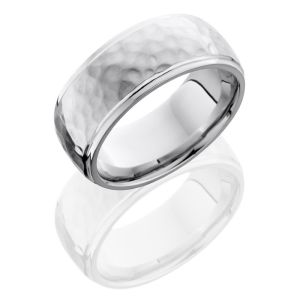 Lashbrook CC9DGE Hammer-Polish Cobalt Chrome Wedding Ring or Band