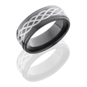 Lashbrook Z8FGE-Celtic6 Polish Zirconium Wedding Ring or Band