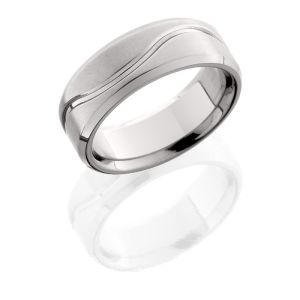 Lashbrook 8FB011 POLISH-SATIN-POLISH Titanium Wedding Ring or Band