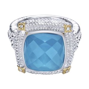 Gabriel Fashion Silver / 18 Karat Two-Tone Roman Ladies' Ring LR5510MY5XT