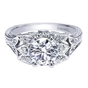 Gabriel 14 Karat Victorian Engagement Ring ER3910W44JJ