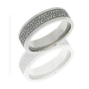 Lashbrook 7FTRINITYU SATIN-POLISH Titanium Wedding Ring or Band