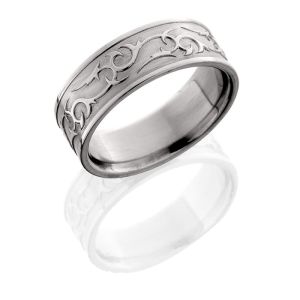 Lashbrook 8FMKBA SAND-POLISH Titanium Wedding Ring or Band