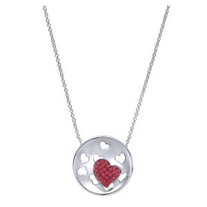 Gabriel Fashion Silver Eternal Love Heart Necklace NK3829SVJRA