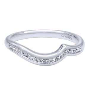 Gabriel 18 Karat White Gold Curved Wedding Band WB12761R4W84JJ