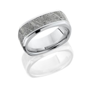 Lashbrook CC8BSQ15/METEORITE POLISH Meteorite Wedding Ring or Band