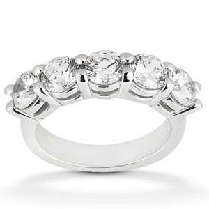 Diamond Five Stone Band 14 Karat Taryn Collection TQD B-4225