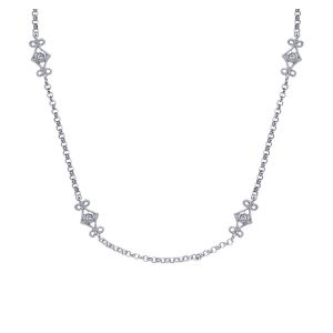 Gabriel Fashion 14 Karat Victorian Diamond By The Yard Necklace NK832W45JJ