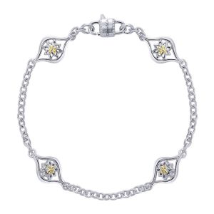 Gabriel Fashion Silver / 18 Karat Two-Tone Roaring 20's Diamond By The Yard Bracelet TB2614MYJJJ