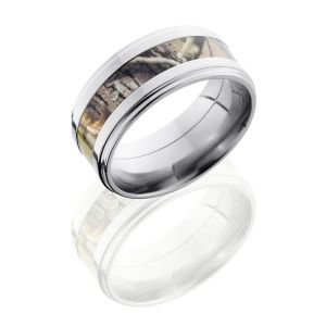 Lashbrook CAMO9FGE14-RTAP POLISH Camo Wedding Ring or Band