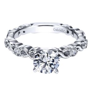 Gabriel 14 Karat Contemporary Engagement Ring ER5667W44JJ