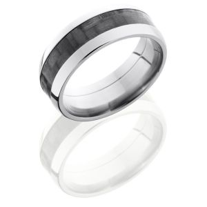 Lashbrook C8D14-CF Polish Titanium Carbon Fiber Wedding Ring or Band