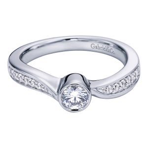 Gabriel 14 Karat Contemporary Engagement Ring ER96056W44JJ