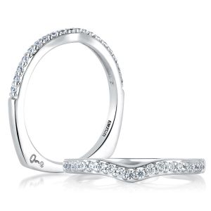 A.JAFFE Signature Platinum Diamond Wedding Ring MRS143 / 23