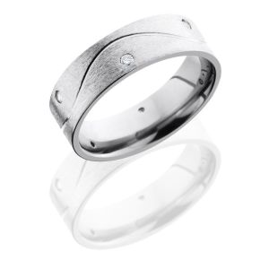 Lashbrook 7FHALFINFDIA6X.03F Stone Titanium Wedding Ring or Band