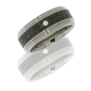 Lashbrook C8REF14/CFDIA.03B POLISH Titanium Wedding Ring or Band