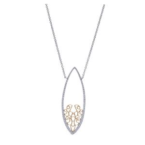 Gabriel Fashion 14 Karat Two-Tone Lace Necklace NK4130T45JJ
