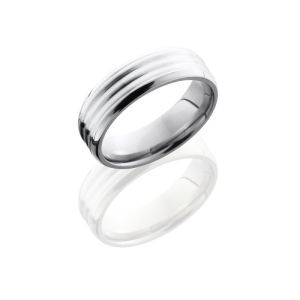 Lashbrook 6BDDD14-SS SATIN-POLISH Titanium Wedding Ring or Band