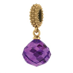 JLo Collection Endless Jewelry Amethyst Mysterious Drop 18k Gold Plated Charm 3801-1