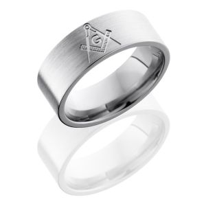 Lashbrook 8FCOMPASS Satin Titanium Wedding Ring or Band