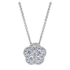Gabriel Fashion 14 Karat Clustered Diamonds Necklace NK3841W44JJ
