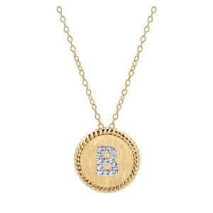 Gabriel Fashion 14 Karat Two-Tone Initial Initial Necklace NK2645B-M45JJ