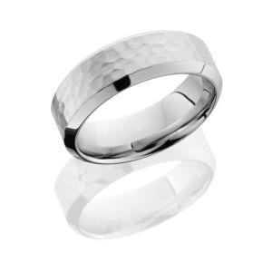 Lashbrook 14KW8HB HAMMER-POLISH Precious Metal Wedding Ring or Band