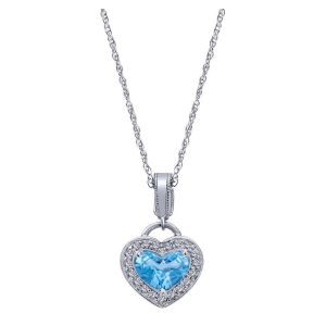 Gabriel Fashion 14 Karat Eternal Love Heart Necklace NK1553W44LB