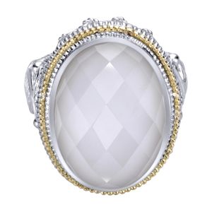 Gabriel Fashion Silver / 18 Karat Two-Tone Roman Ladies' Ring LR5505MYJXW