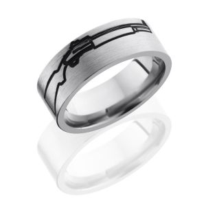 Lashbrook 8FGUN1A Satin Titanium Wedding Ring or Band