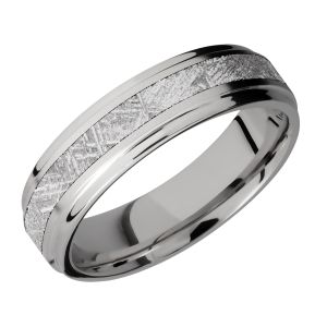 Lashbrook 6FGE13/METEORITE Titanium Wedding Ring or Band