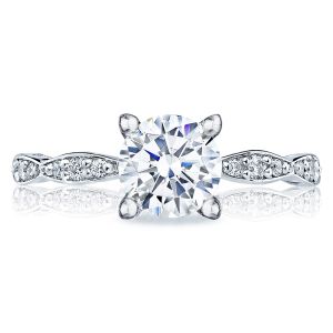 46-2RD65 Platinum Tacori Sculpted Crescent Engagement Ring