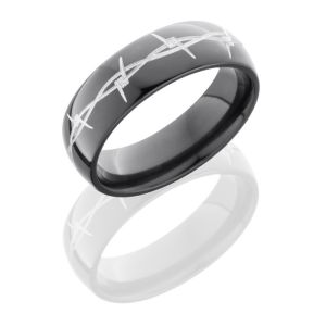 Lashbrook Z7D-Barb Polish Zirconium Wedding Ring or Band