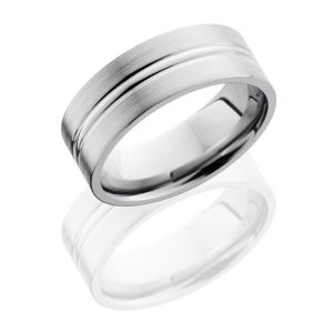 Lashbrook 8FD Polish-Satin Titanium Wedding Ring or Band