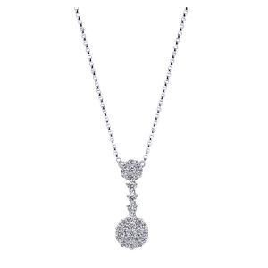 Gabriel Fashion 14 Karat Clustered Diamonds Necklace NK884W44JJ