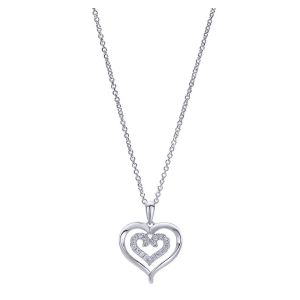 Gabriel Fashion Silver Eternal Love Heart Necklace NK4082SV5JJ