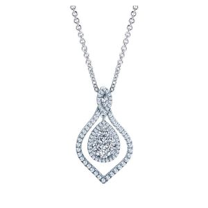 Gabriel Fashion 14 Karat Clustered Diamonds Necklace NK3039W44JJ