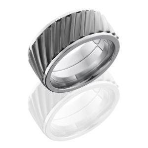 Lashbrook 10FHELICALSPINNER/ZIRCONIUM POLISH Titanium Wedding Ring or Band