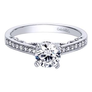 Gabriel 14 Karat Contemporary Engagement Ring ER8121W44JJ