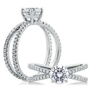 A.JAFFE Platinum Classic Engagement Ring ME1751