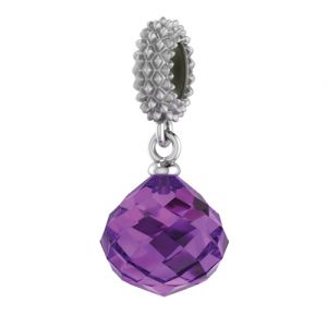 JLo Collection Endless Jewelry Amethyst Mysterious Drop Sterling Silver Charm 3301-1