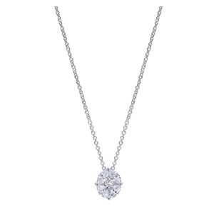 Gabriel Fashion 14 Karat Clustered Diamonds Necklace NK2295W44JJ